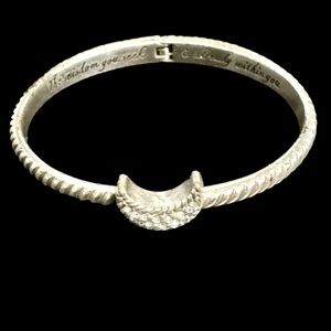 SILVER CRESCENT MOON CUFF BRACELET
